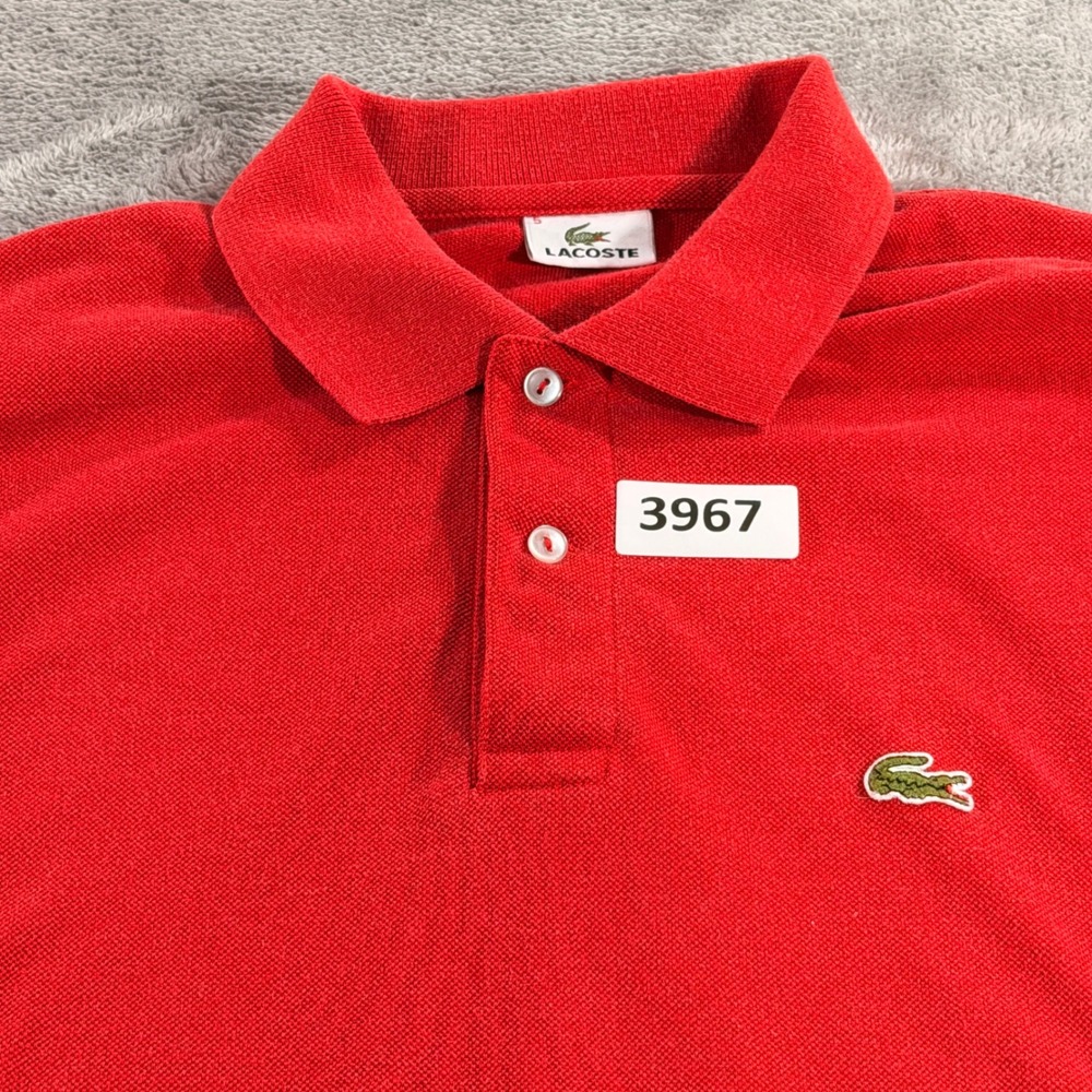Lacoste Polo Shirt Mens 5 Red Short Sleeve Pique Cotton Classic Fit 5191L